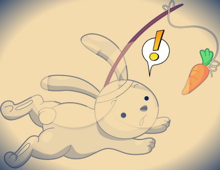 1104221-gray-rabbit-chasing-a-carrot-on-a-stick